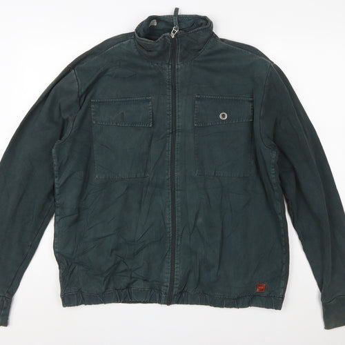 Hugo Boss Men's Green Full Zip Sweatshirt Size L