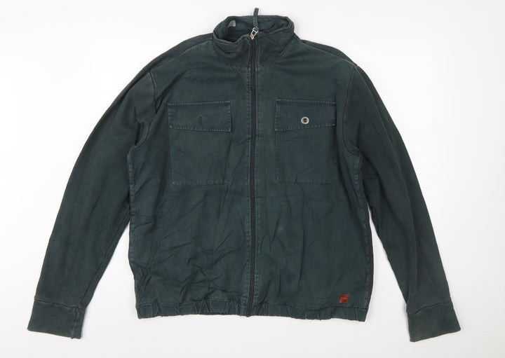 Hugo Boss Men's Green Full Zip Sweatshirt Size L