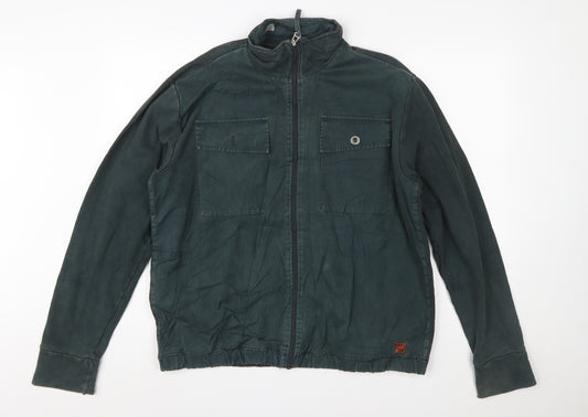 Hugo Boss Men's Green Full Zip Sweatshirt Size L