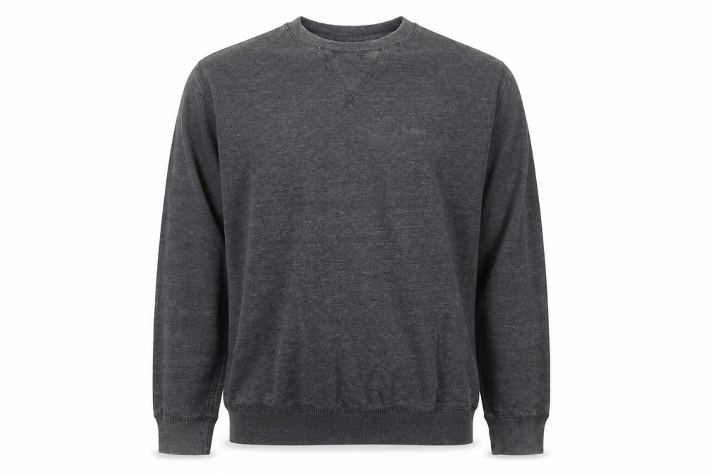 Front view of Lee Cooper Men's Grey Crew Neck Pullover Sweatshirt M