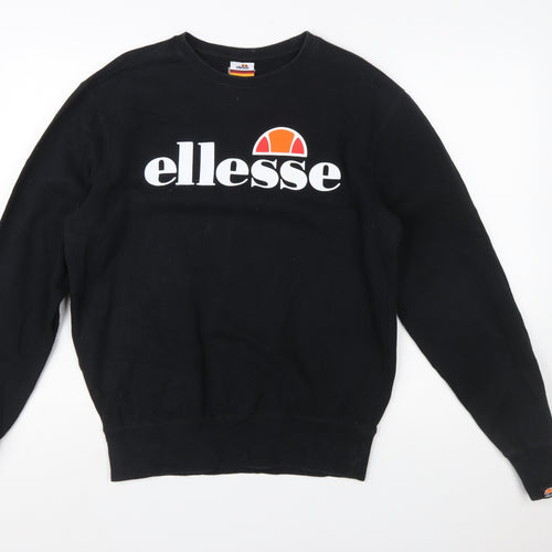 Ellesse Men's Black Pullover Sweatshirt Medium Logo Crew Neck