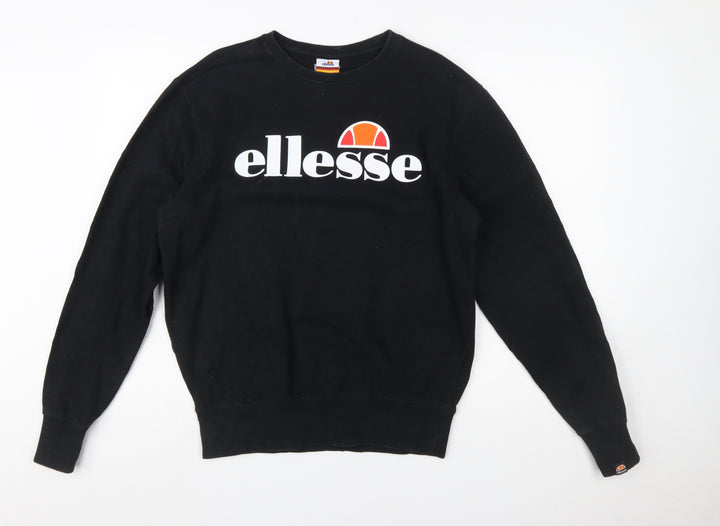 Ellesse Men's Black Pullover Sweatshirt Medium Logo Crew Neck