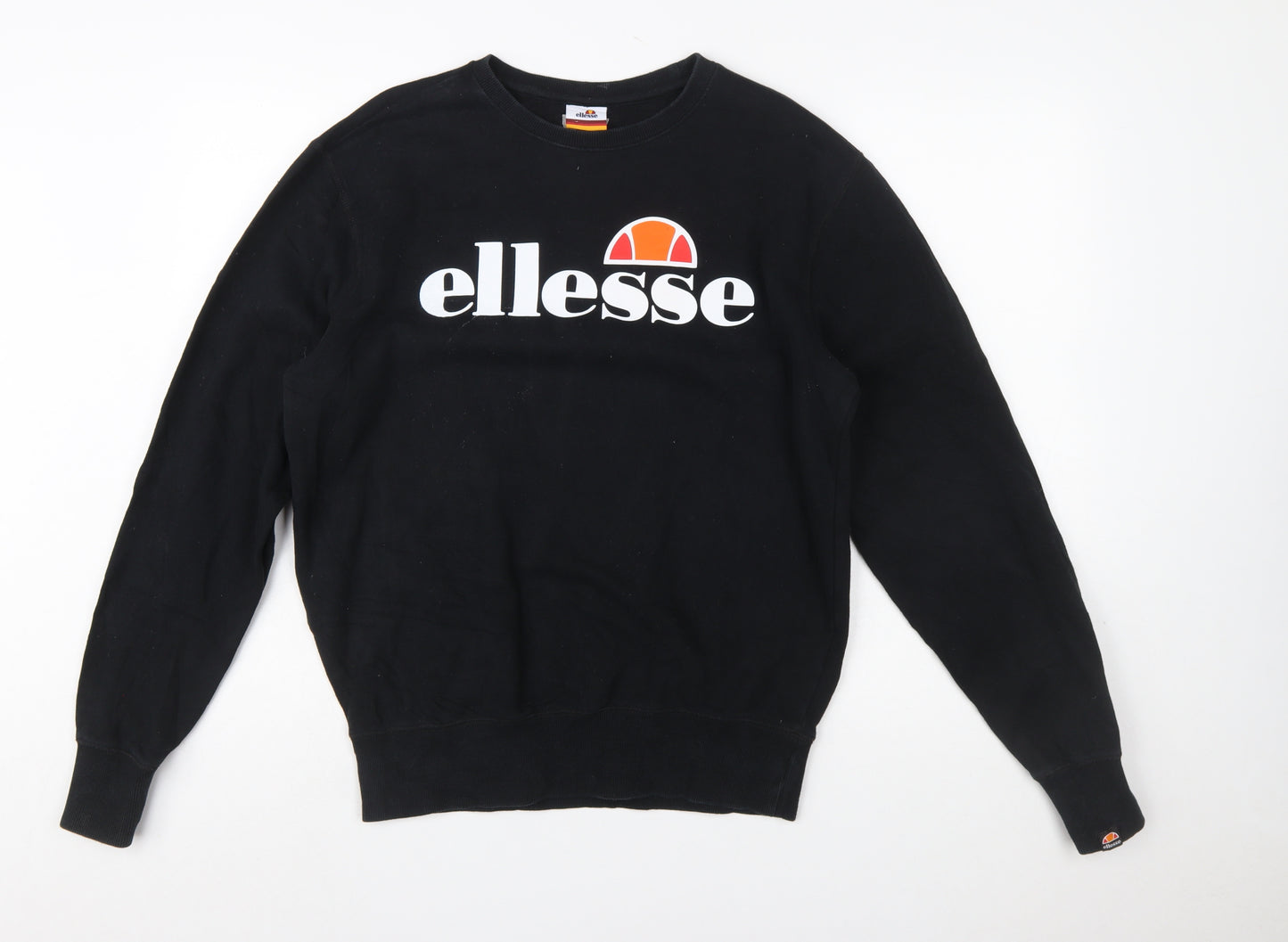 Ellesse Men's Black Pullover Sweatshirt Medium Logo Crew Neck