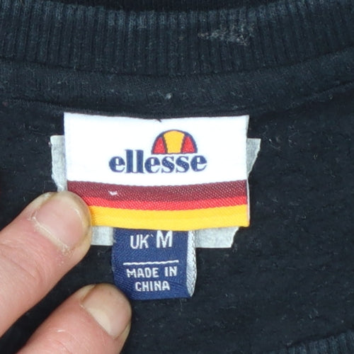 Ellesse Men's Black Pullover Sweatshirt Medium Logo Crew Neck