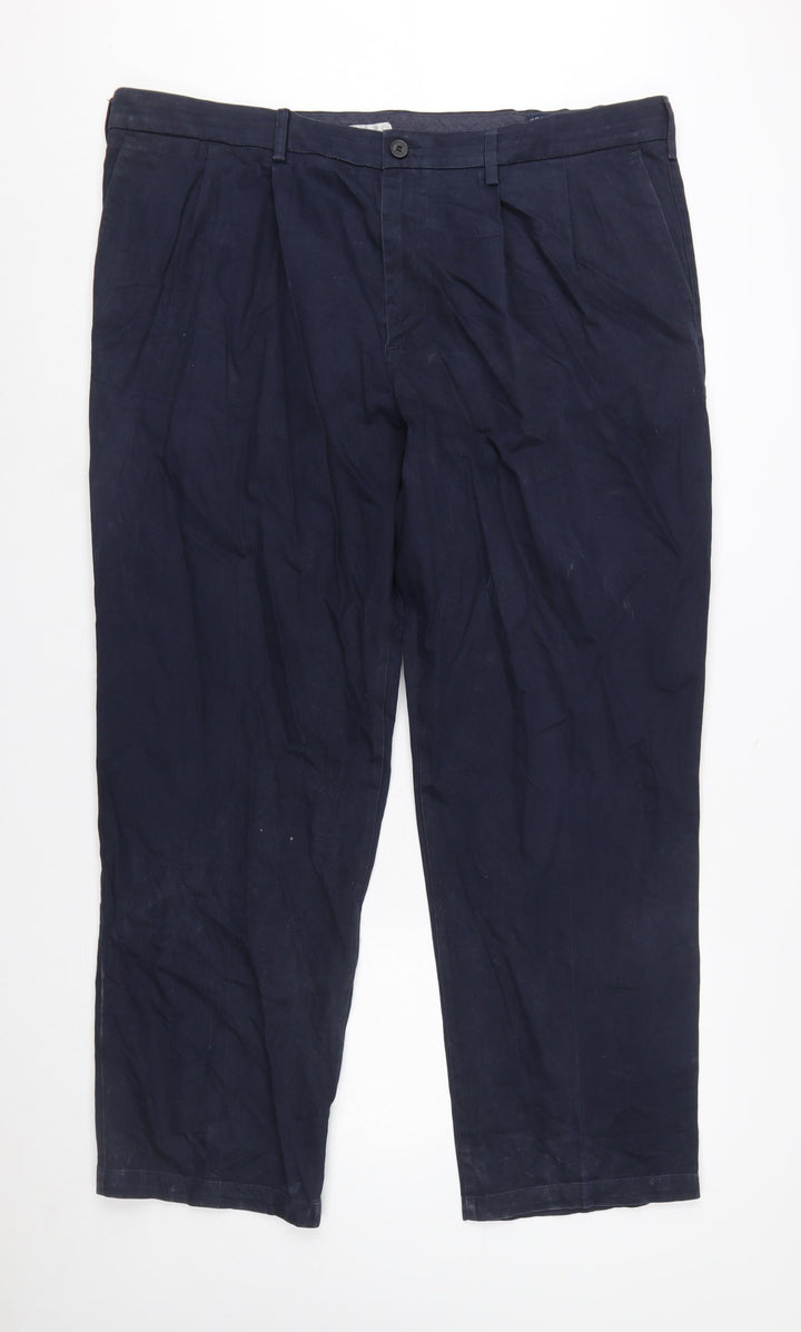Dockers Men’s Blue Classic Chino Trousers 42x32 Cotton Blend