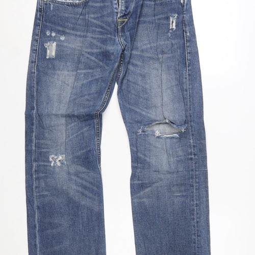 Levi’s 506 Standard Men’s Blue 30x30 Straight Leg Distressed Jeans