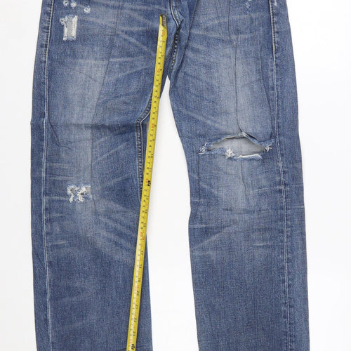 Levi’s 506 Standard Men’s Blue 30x30 Straight Leg Distressed Jeans