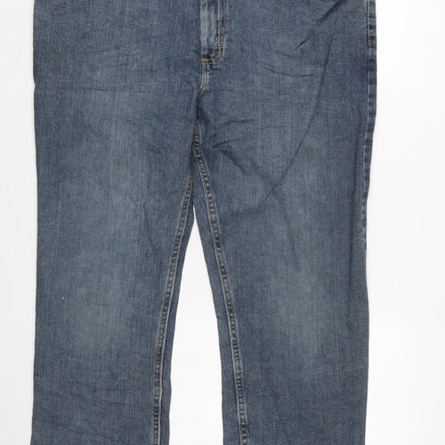 Lee Men's Blue Regular Fit Straight Denim Jeans 40x30