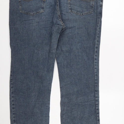 Lee Men's Blue Regular Fit Straight Denim Jeans 40x30