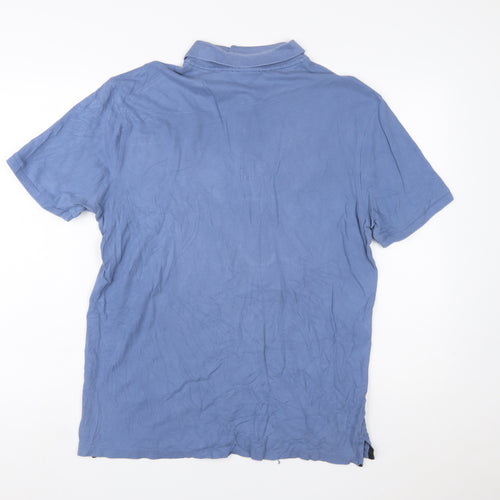 Hugo Boss Men's Blue Pima Cotton Polo Shirt Size L Classic Fit