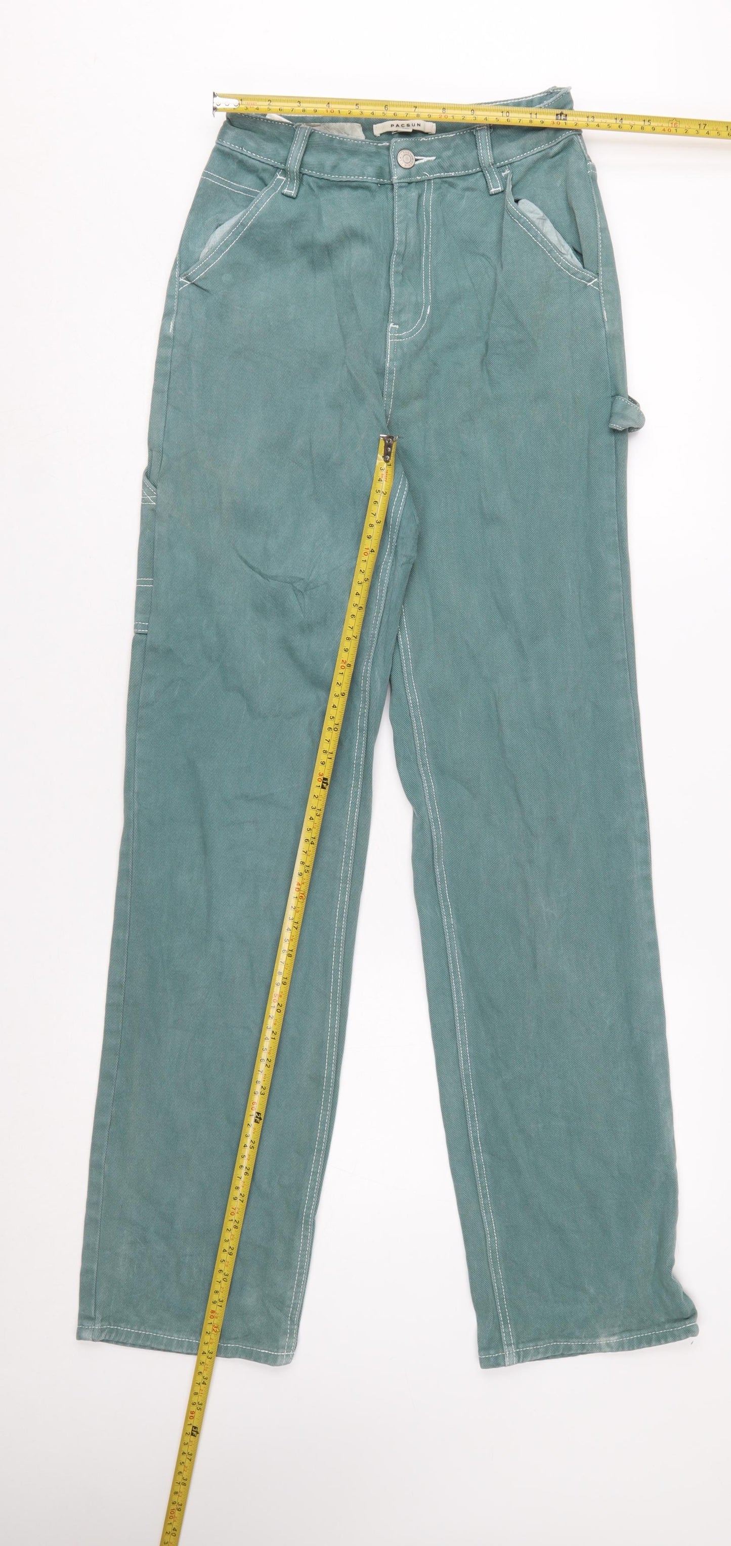 PACSUN Women’s Green Relaxed Straight Cotton Jeans Size 25