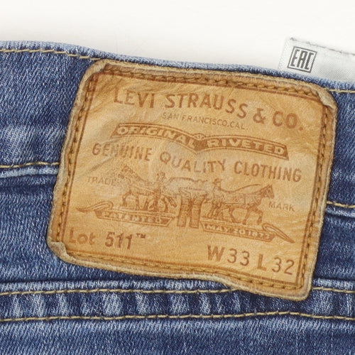 Levi's Men’s Blue 511 Slim Fit Straight Denim Jeans W33 L32