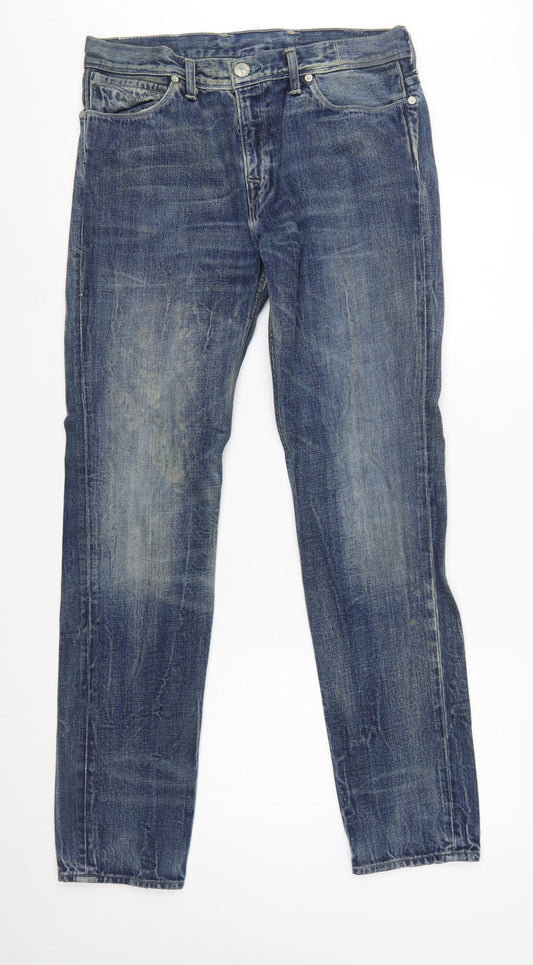 Levi's Blue Men's Regular Fit Straight Jeans 33x32 Denim