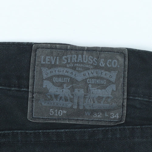 Levi Strauss & Co Men's Black 510 Skinny Jeans W32 L34