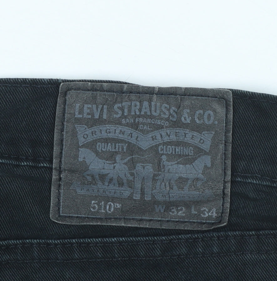 Levi Strauss & Co Men's Black 510 Skinny Jeans W32 L34