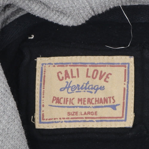 Cali Love Heritage Women's Black Pullover Hoodie Large California Print