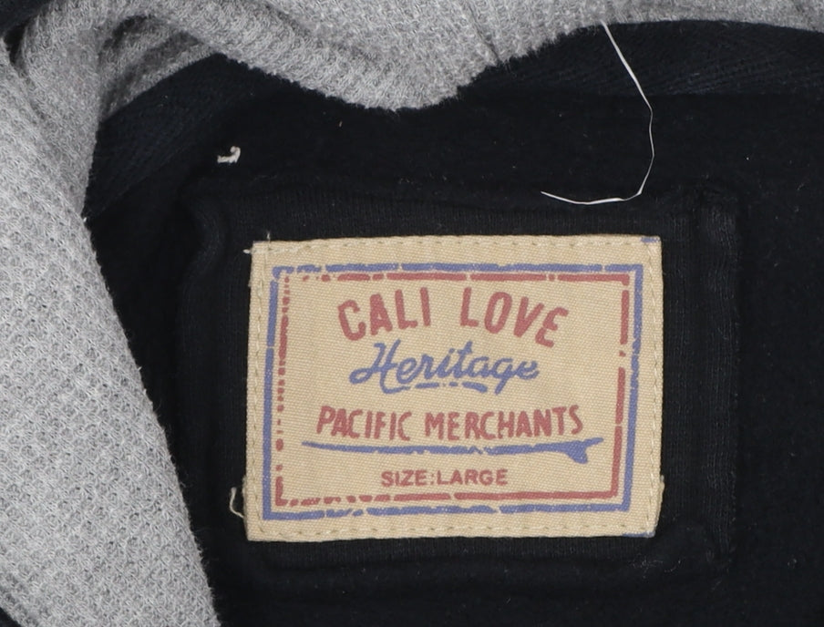 Cali Love Heritage Women's Black Pullover Hoodie Large California Print