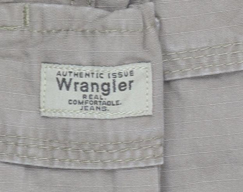 Wrangler Men's Beige Cargo Trousers 40x30 Cotton Relaxed Fit