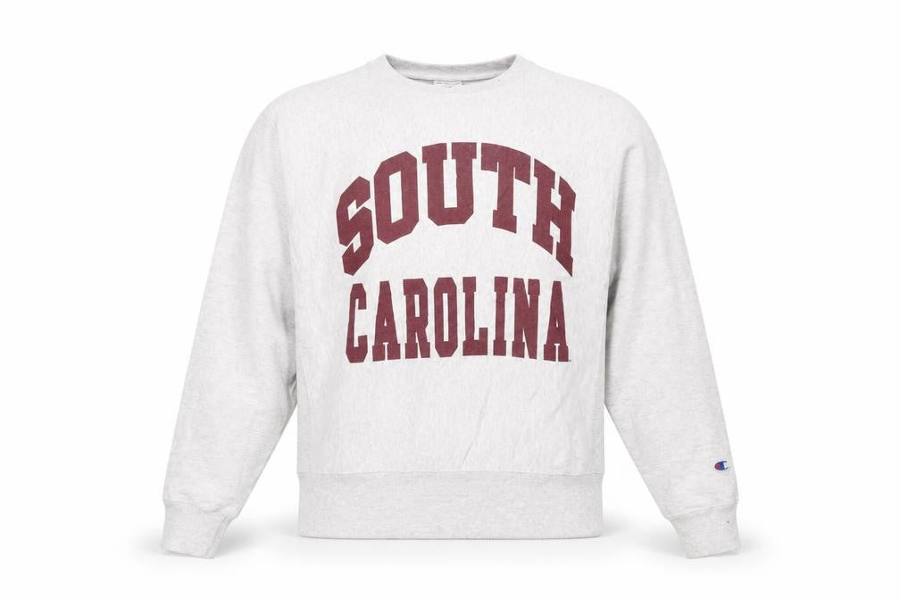 Front view of Champion Women's Grey South Carolina Reverse Weave Sweatshirt Medium
