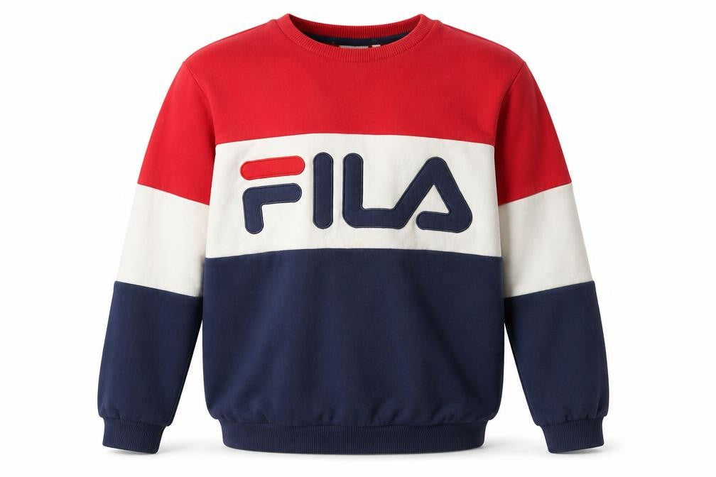 Front view of Fila Men's Multicoloured XS Pullover Crew Neck Sweatshirt