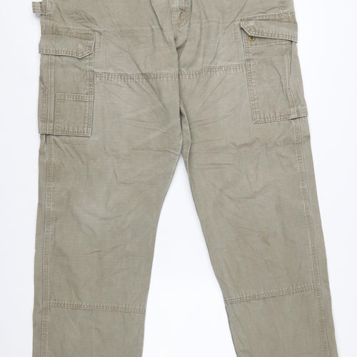 Wrangler Men's Beige Cargo Workwear Trousers 38x36 Cotton