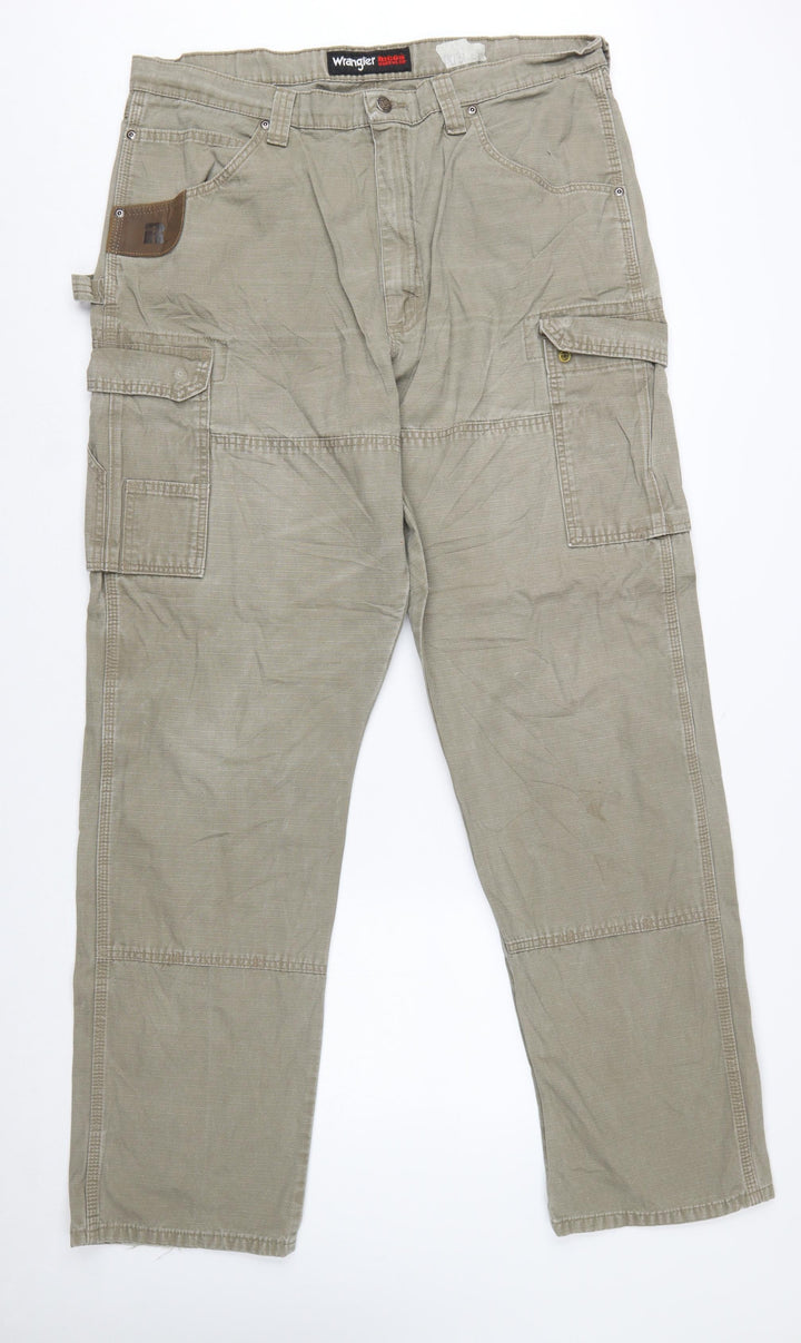 Wrangler Men's Beige Cargo Workwear Trousers 38x36 Cotton
