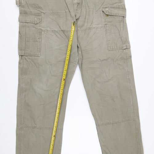Wrangler Men's Beige Cargo Workwear Trousers 38x36 Cotton