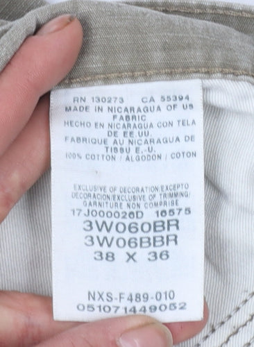 Wrangler Men's Beige Cargo Workwear Trousers 38x36 Cotton