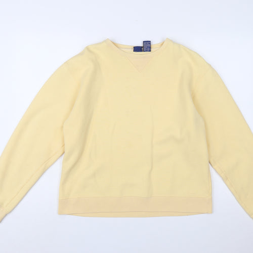 IZOD Women Yellow Crew Neck Pullover Sweatshirt Size S