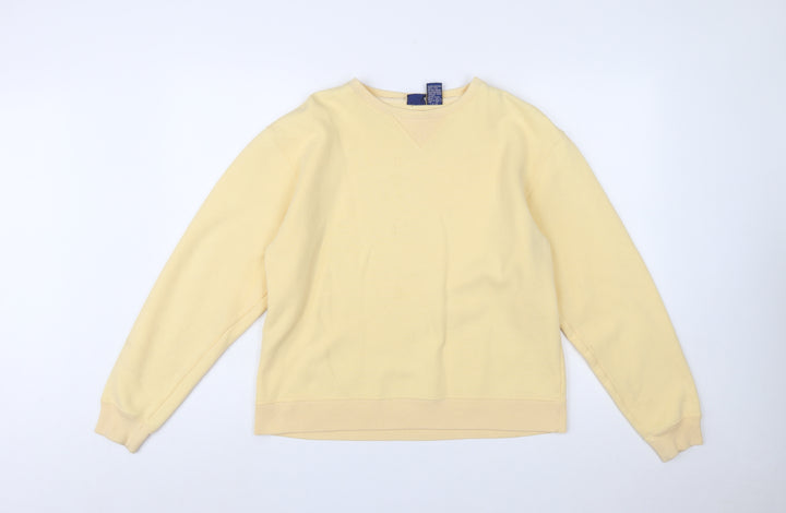 IZOD Women Yellow Crew Neck Pullover Sweatshirt Size S