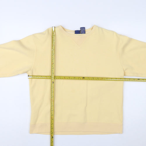 IZOD Women Yellow Crew Neck Pullover Sweatshirt Size S