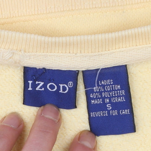 IZOD Women Yellow Crew Neck Pullover Sweatshirt Size S