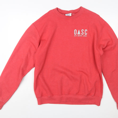 Champion Women Red Crew Neck Pullover Sweatshirt Size L