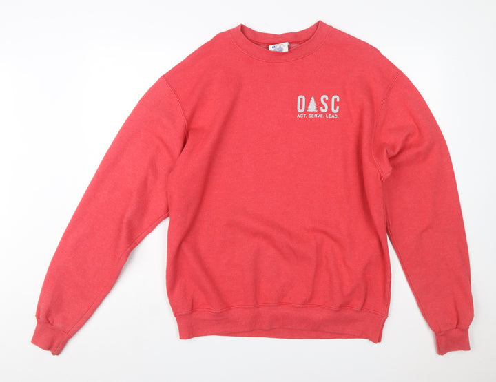 Champion Women Red Crew Neck Pullover Sweatshirt Size L