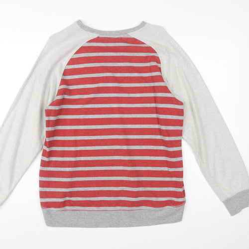 Nike Boys Red Grey Striped Pullover Sweatshirt XL 13-15 Years