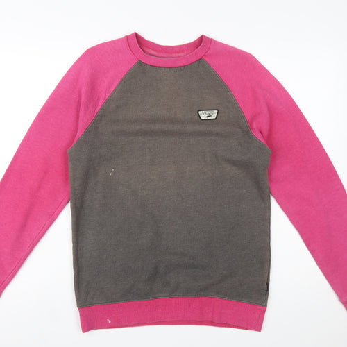 Vans Womens XS Pink & Grey Pullover Sweatshirt Raglan Sleeve