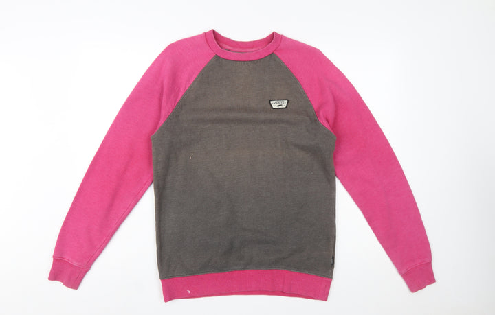 Vans Womens XS Pink & Grey Pullover Sweatshirt Raglan Sleeve