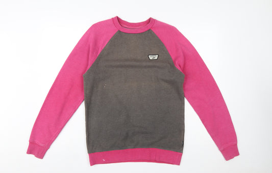 Vans Womens XS Pink & Grey Pullover Sweatshirt Raglan Sleeve