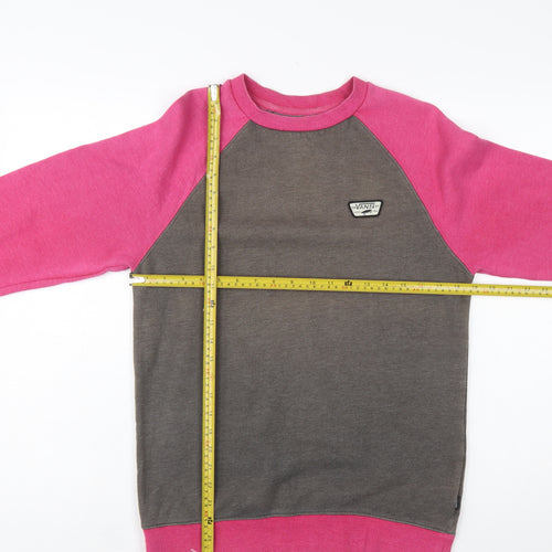 Vans Womens XS Pink & Grey Pullover Sweatshirt Raglan Sleeve