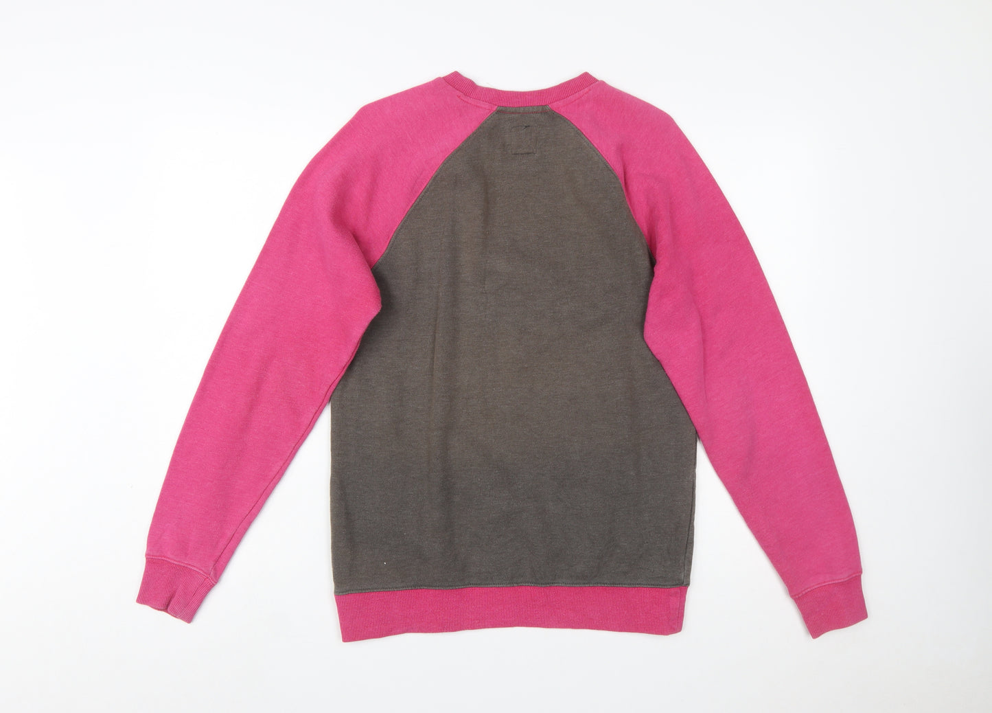 Vans Womens XS Pink & Grey Pullover Sweatshirt Raglan Sleeve