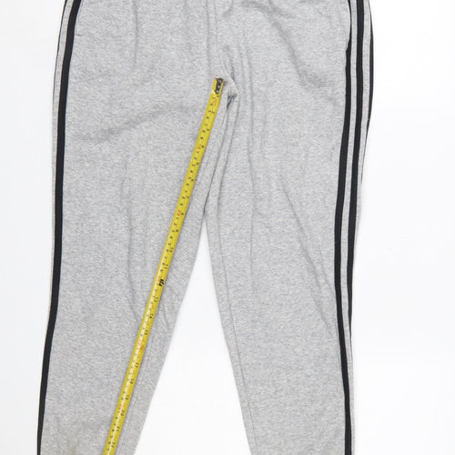 Adidas Womens Grey Jogger Trousers Size M Sports Stripe Casual