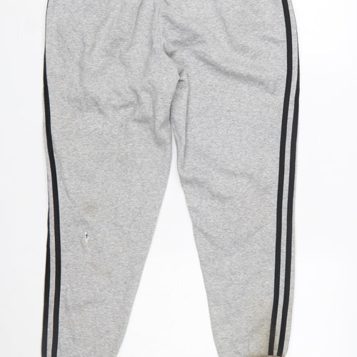 Adidas Womens Grey Jogger Trousers Size M Sports Stripe Casual