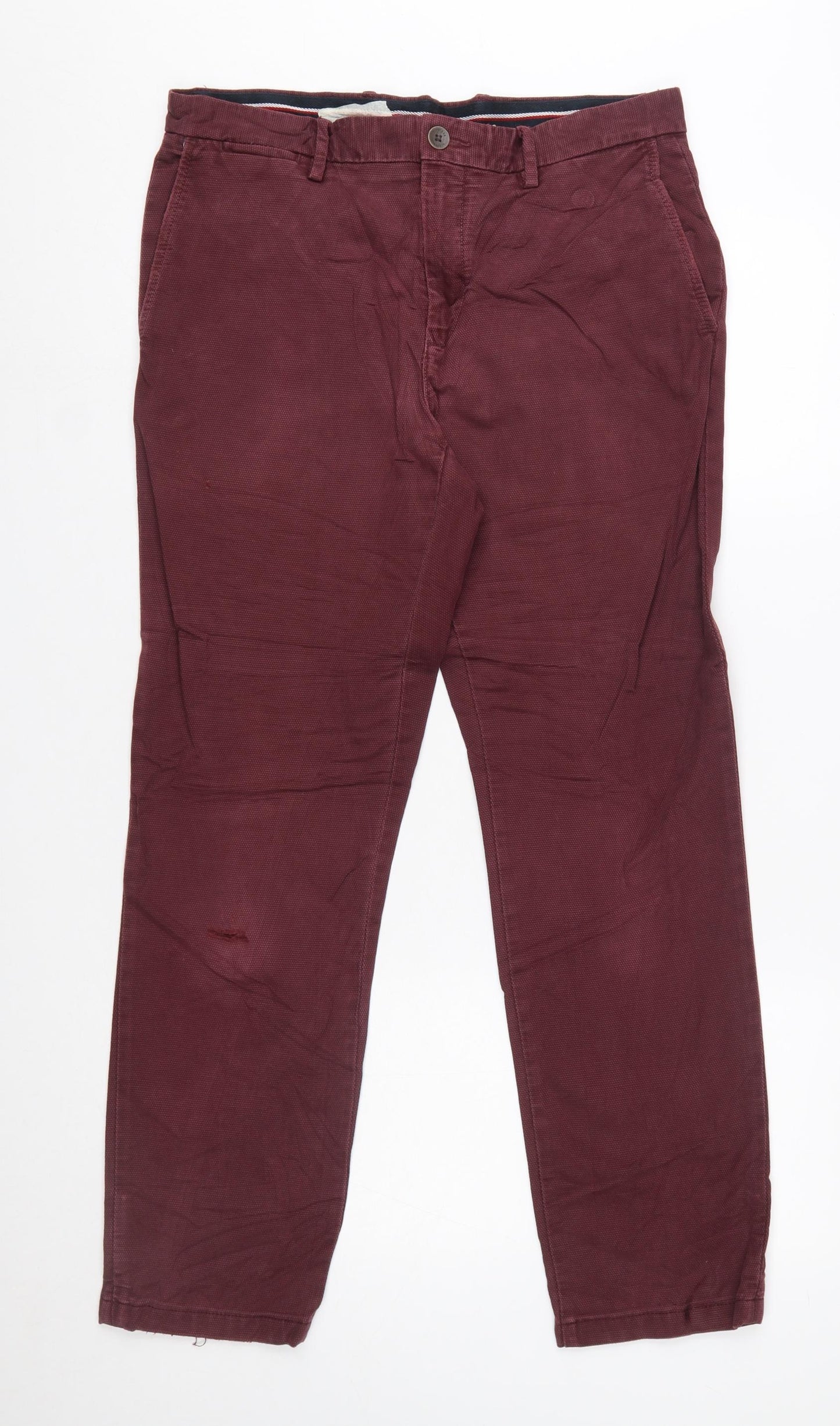 Tommy Hilfiger Men's Red 32x32 Chino Trousers Cotton Stretch
