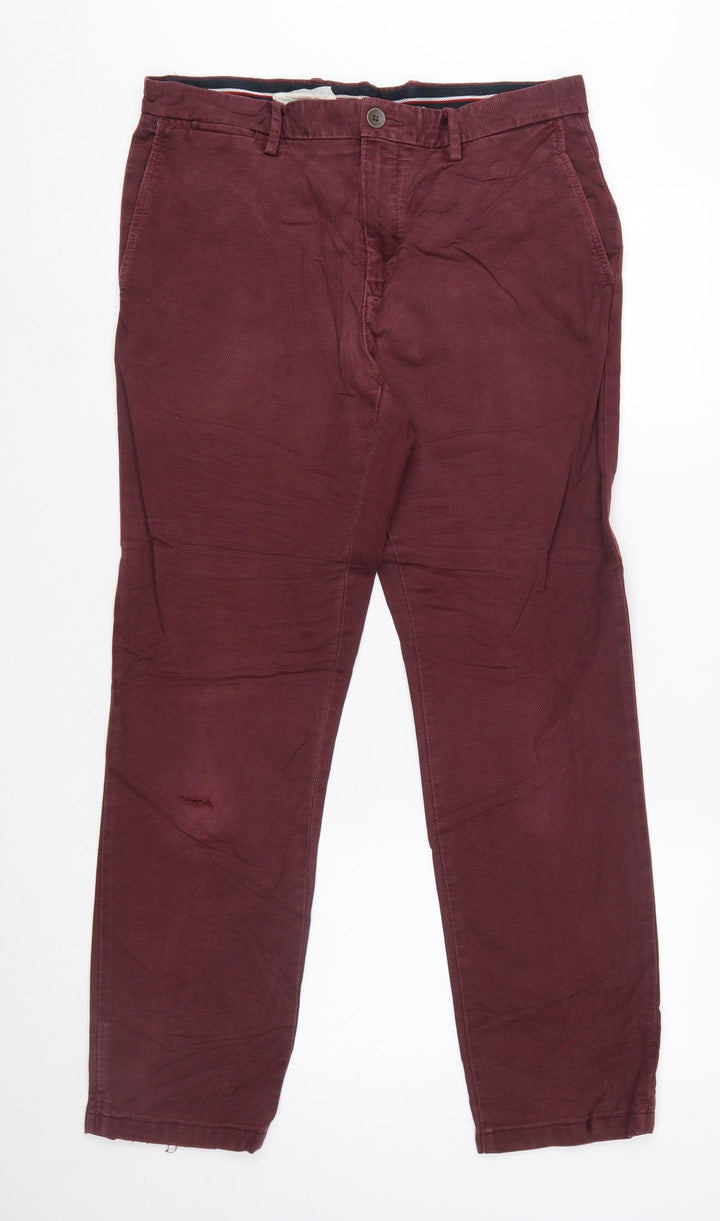 Tommy Hilfiger Men's Red 32x32 Chino Trousers Cotton Stretch