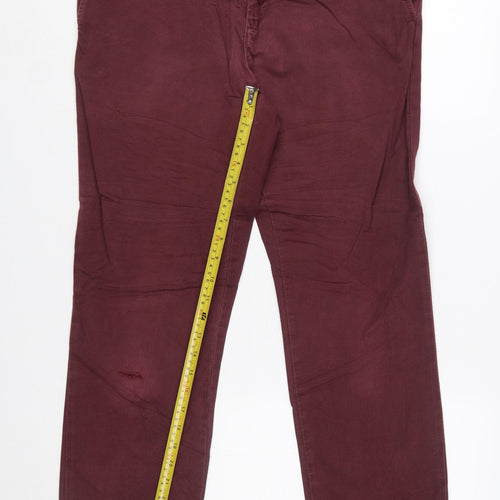 Tommy Hilfiger Men's Red 32x32 Chino Trousers Cotton Stretch