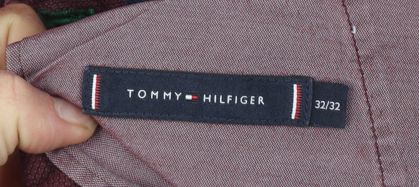 Tommy Hilfiger Men's Red 32x32 Chino Trousers Cotton Stretch