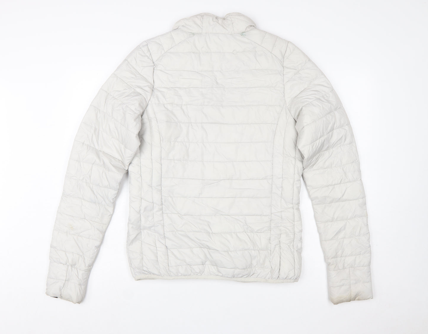 Ellesse Women White Puffer Jacket Size 10 Quilted Lightweight Zip