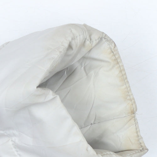 Ellesse Women White Puffer Jacket Size 10 Quilted Lightweight Zip