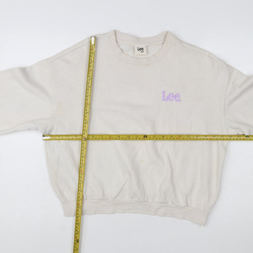 Lee x H&M Women Beige Cotton Blend Pullover Sweatshirt M