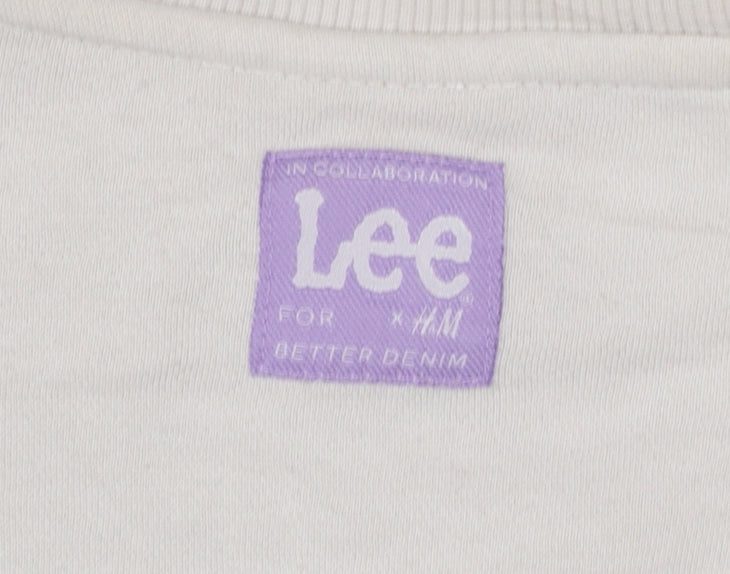 Lee x H&M Women Beige Cotton Blend Pullover Sweatshirt M